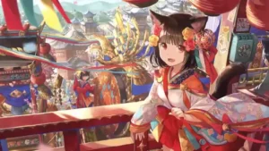 Anime Girl in Festive Live Wallpaper