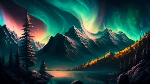 Aurora Over The Mountain Live Wallpaper