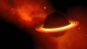 Dark Planet with Fire Rings Live Wallpaper
