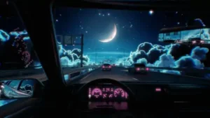 Drive on Clouds Pink Cyan Live Wallpaper